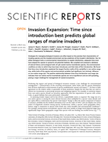 Invasion Expansion: Time since introduction best predicts global ranges of marine invaders