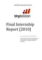 Final internship report: BHP Billiton Worsley Alumina