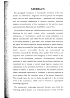 Appropriate technologies for water supply to remote Aboriginal outstations