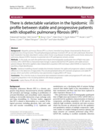 There is detectable variation in the lipidomic profile between stable and progressive patients with idiopathic pulmonary fibrosis (IPF)