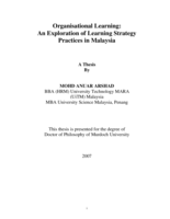 Organisational learning: an exploration of learning strategy practices in Malaysia