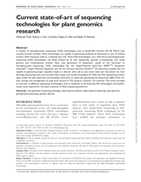 Current state-of-art of sequencing technologies for plant genomics research
