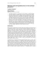 Motivation goals during adolescence: a cross-sectional perspective