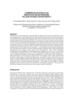 Commercialisation of an innovative solar-powered village potable water supply