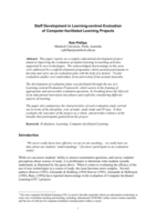 Staff development in learning-centred evaluation of computer-facilitated learning projects