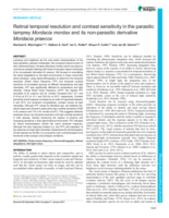 Retinal temporal resolution and contrast sensitivity in the parasitic lamprey Mordacia mordax and its non-parasitic derivative Mordacia praecox
