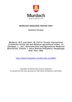 Private international investment within the sub-Saharan agricultural milieu