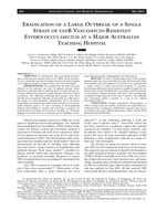 Eradication of a large outbreak of a single strain of vanB vancomycin‐resistant Enterococcus faecium at a major Australian teaching hospital