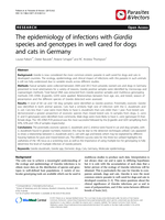 The epidemiology of infections with Giardia species and genotypes in well cared for dogs and cats in Germany