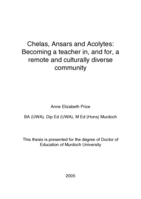 Chelas, ansars and acolytes: becoming a teacher in, and for, a remote and culturally diverse community