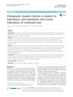 Chiropractic student choices in relation to indications, non-indications and contra-indications of continued care