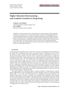 Higher education restructuring and academic freedom in Hong Kong