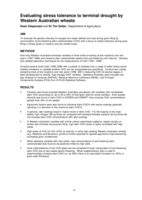 Evaluating stress tolerance to terminal drought byWestern Australian wheats