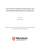 Seasonal variation of zooplankton nutritional quality at a reef!Manta Ray (Mobula alfredi) Feeding ground on Ningaloo Reef