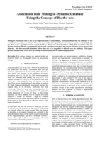 Association rule mining in dynamic database using the concept of border sets