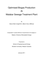 Optimised biogas production at Malabar sewage treatment plant
