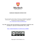 Use and limitations of prognostic models for the critically ill