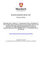 Data communication network and its delay effect on the dynamic operation of distributed generation units in a microgrid
