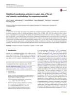 Stability of coordination polymers in water: state of the art and towards a methodology for nonporous materials