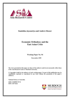 Economic orthodoxy and the East Asian crisis