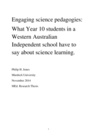 Engaging science pedagogies: What Year 10 students in a Western Australian independent school have to say about science learning