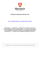 On-site bacteriological test for potable water