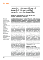 Humaniin – väike peptiid, suured ülesanded? Ülevaateartikkel humaniini-nimelisest peptiidist