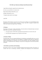 EIA follow-up: outcomes and improvement discussion paper