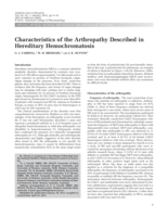 Characteristics of the arthropathy described in hereditary hemochromatosis