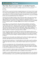 What makes shared governance work? An Australian perspective