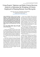 Using experts' opinions and multi-criteria decision analysis to determine the weighing of criteria employed in planning remote area microgrids