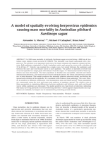 A model of spatially evolving herpesvirus epidemics causing mass mortality in Australian pilchard Sardinops sagax