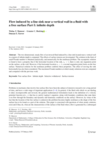 Flow induced by a line sink near a vertical wall in a fluid with a free surface Part I: infinite depth