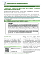 Possible role of common spices as a preventive and therapeutic agent for Alzheimer's disease