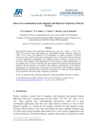 Effect of Ca-substitution on the magnetic and dielectric properties of Mn-Zn ferrites