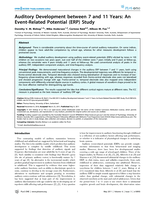 Auditory development between 7 and 11 Years: An event-related potential (ERP) study