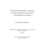 After the surrender: Australia and the Japanese class B and C war criminals, 1945-1958