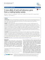 A new allele of acid soil tolerance gene from a malting barley variety