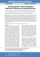 Gold nanoparticle treated textile-based materials for potential use as wearable sensors