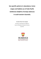 Sex-specific patterns in abundance, home ranges and habitat use of Indo-Pacific bottlenose dolphins (Tursiops aduncus) in south-western Australia