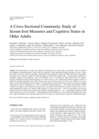A Cross-Sectional community study of serum iron measures and cognitive status in older adults
