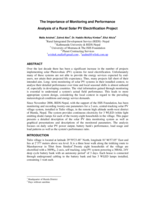 The importance of monitoring and performance: Analysis of a rural solar PV electrification project