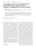New locality record for the parasitic leech Pterobdella amara, and two new host stingrays at Ningaloo Reef, Western Australia