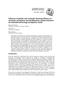 Influence of gender and computer teaching efficacy on computer acceptance among Malaysian student teachers: An extended technology acceptance model