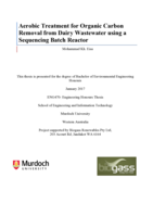 Aerobic Treatment for Organic Carbon Removal from Dairy Wastewater using a Sequencing Batch Reactor
