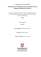 Development of a photovoltaic array simulation tool for shading and mismatch evaluation