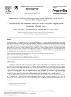 Dust Effect and its economic analysis on PV modules deployed in a temperate climate zone