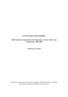 CONTAGIOUS METAPHORS: AIDS and the construction of promiscuity in New York’s Gay Community, 1981-1984