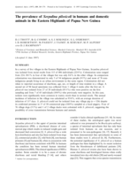 The prevalence of Serpulina pilosicoli in humans and domestic animals in the Eastern Highlands of Papua New Guinea