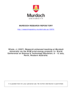 Research enhanced teaching at Murdoch University via the RISE wind energy projects